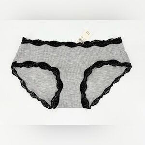 Aerie Women's Gray Lace Trim Panties